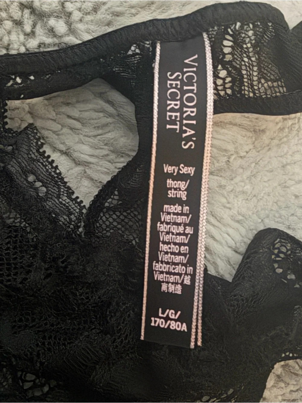 Victoria's Secret Black Lace Bra, Garter Belt & Thong Set